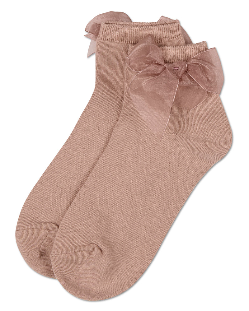 Women's Cotton Rich Tulle Bow Trimmed Ankle Sock