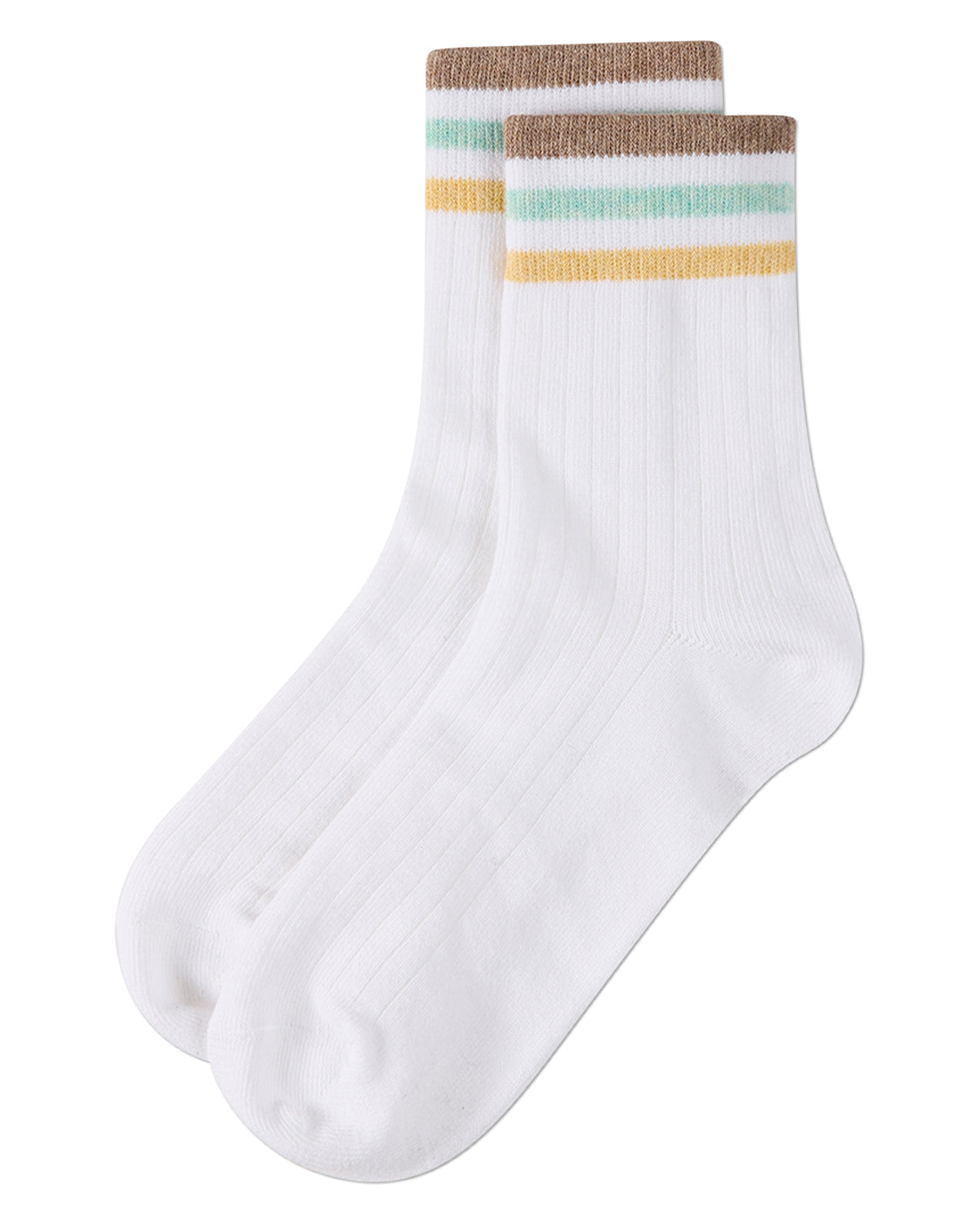 Women's Cotton-Rich Sporty Ankle Sock with 3 Thin Varsity Stripes