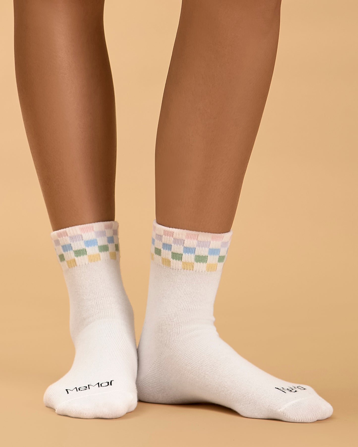 Women's Checker-Trim Cotton-Rich Sporty Ankle Sock
