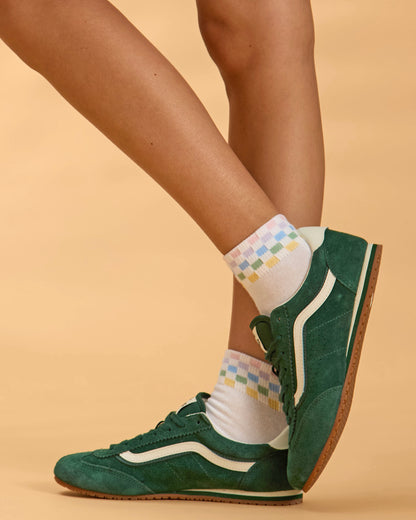 Women's Checker-Trim Cotton-Rich Sporty Ankle Sock