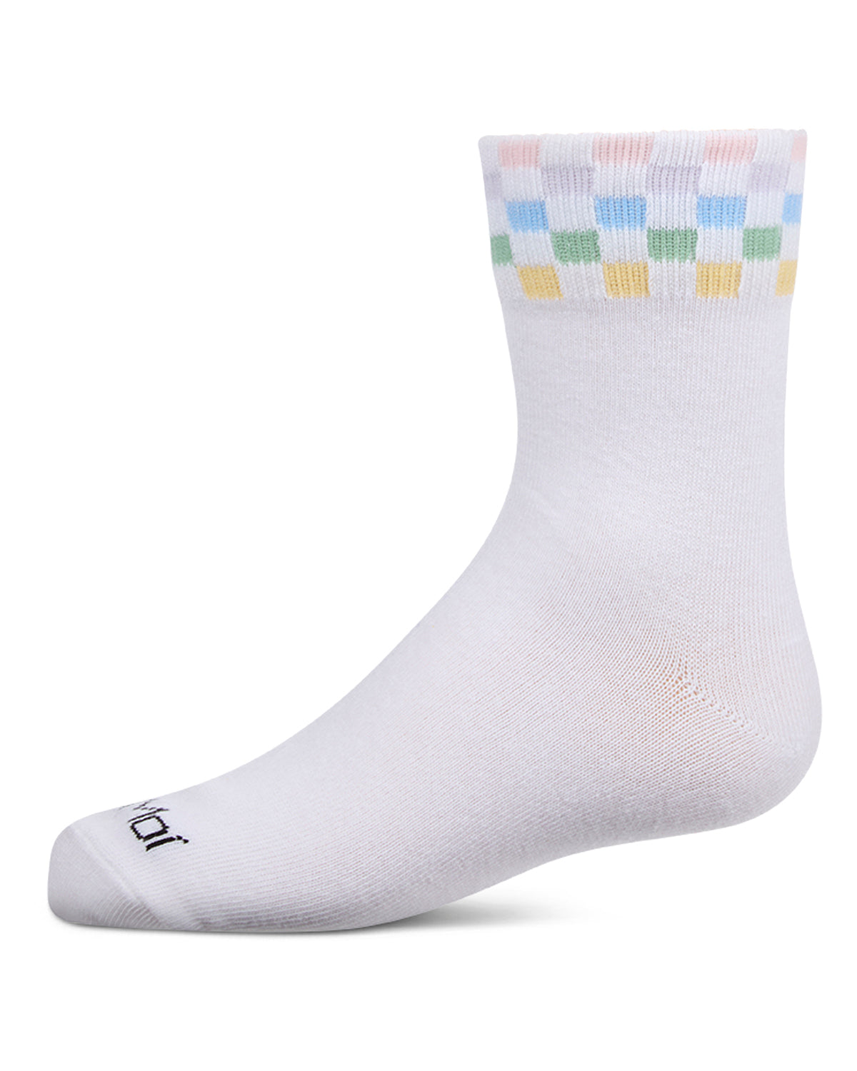Women's Checker-Trim Cotton-Rich Sporty Ankle Sock