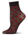 Women's Silky-Sheer Bow-Print Ankle Sock