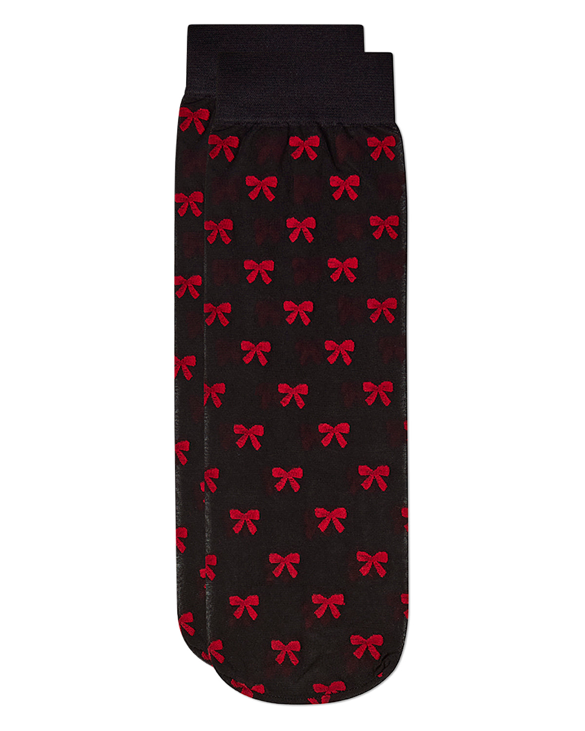 Women's Silky-Sheer Bow-Print Ankle Sock