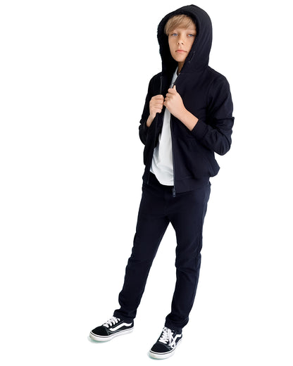 Boys Zip-Up Rayon Blend Hoodie with Cozy Faux Fur Lining -  Introductory Special