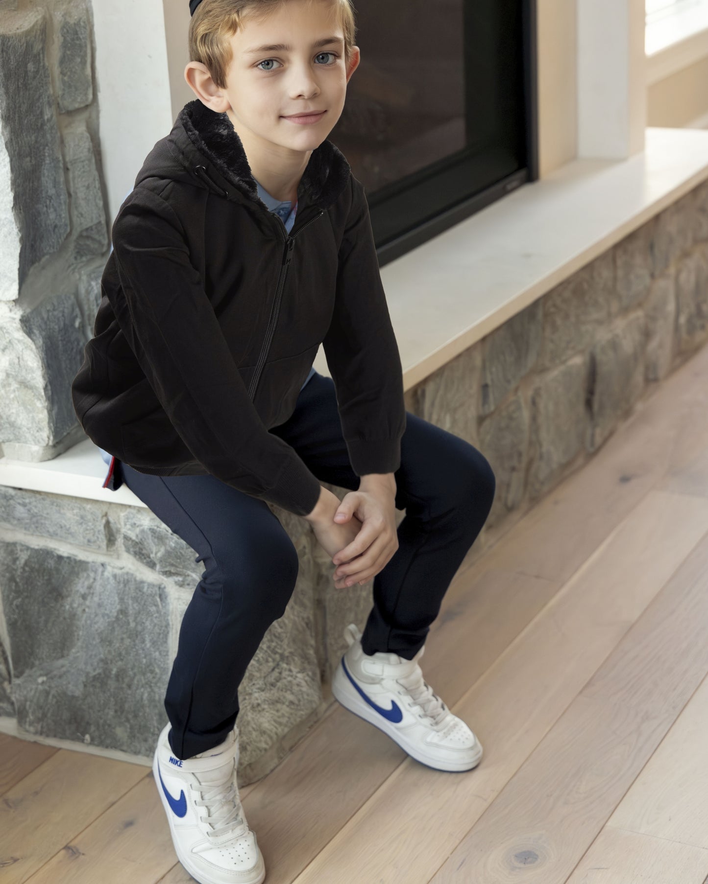 Boys Zip-Up Rayon Blend Hoodie with Cozy Faux Fur Lining -  Introductory Special