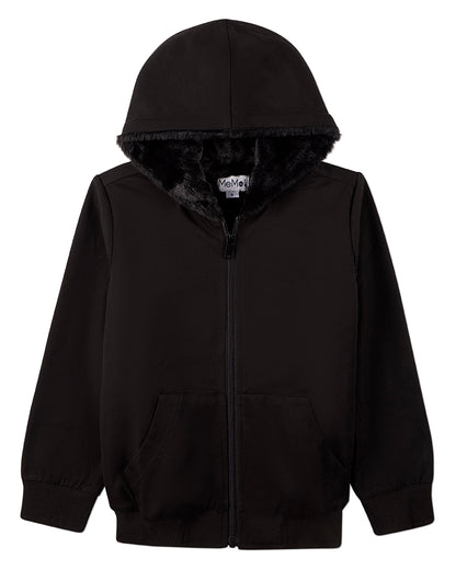 Boys Zip-Up Rayon Blend Hoodie with Cozy Faux Fur Lining -  Introductory Special