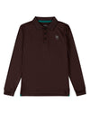 Boys Silky Soft Dri-Effect Moisture Wicking Long Sleeve Polo Shirt