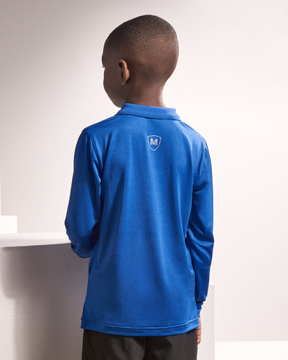 Boys Silky Soft Dri-Effect Moisture Wicking Long Sleeve Polo Shirt