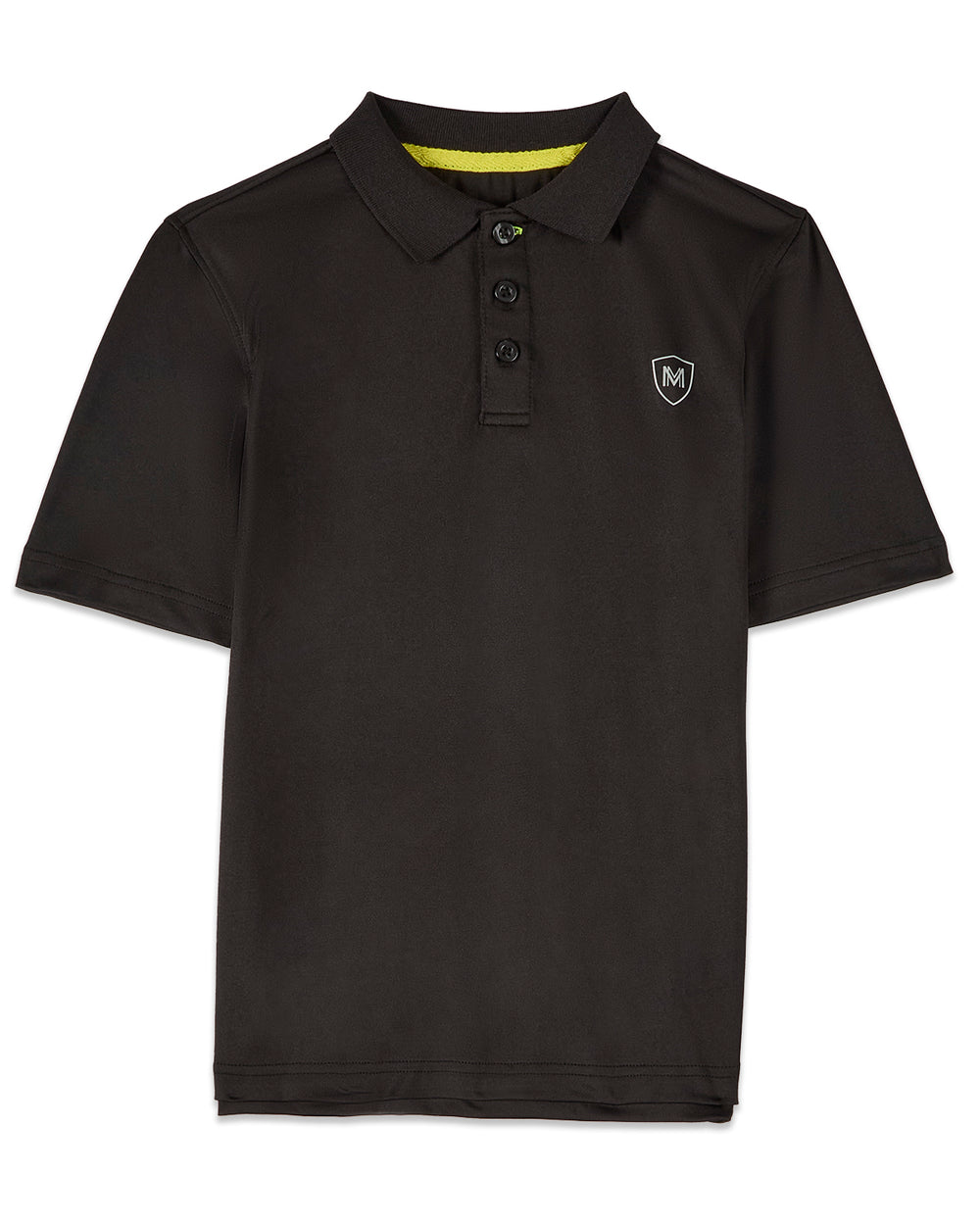 Boys Silky Soft Dri-Effect Moisture Wicking Short Sleeve Polo Shirt : Color: Black