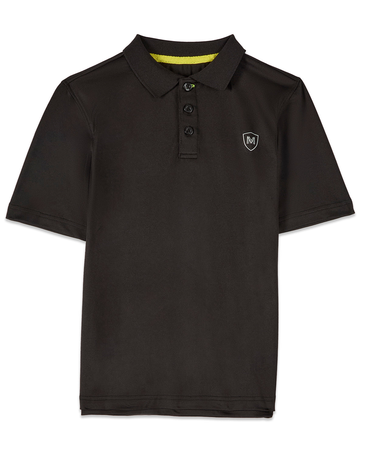 Boys Silky Soft Dri-Effect Moisture Wicking Short Sleeve Polo Shirt : Color: Black