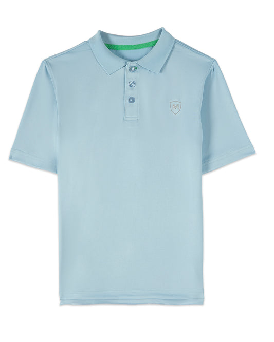 Boys Silky Soft Dri-Effect Moisture Wicking Short Sleeve Polo Shirt : Color: Cashmere Blue