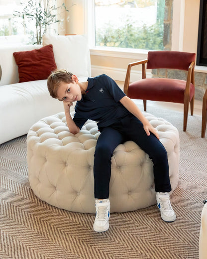 Boys Silky Soft Dri-Effect Moisture Wicking Short Sleeve Polo Shirt : Color: Midnight Navy