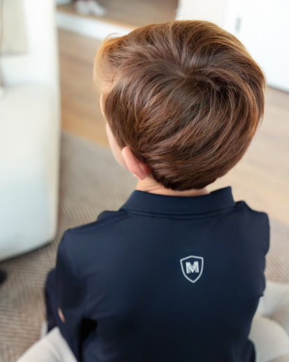 Boys Silky Soft Dri-Effect Moisture Wicking Short Sleeve Polo Shirt : Color: Midnight Navy