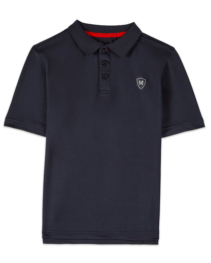 Boys Silky Soft Dri-Effect Moisture Wicking Short Sleeve Polo Shirt : Color: Midnight Navy