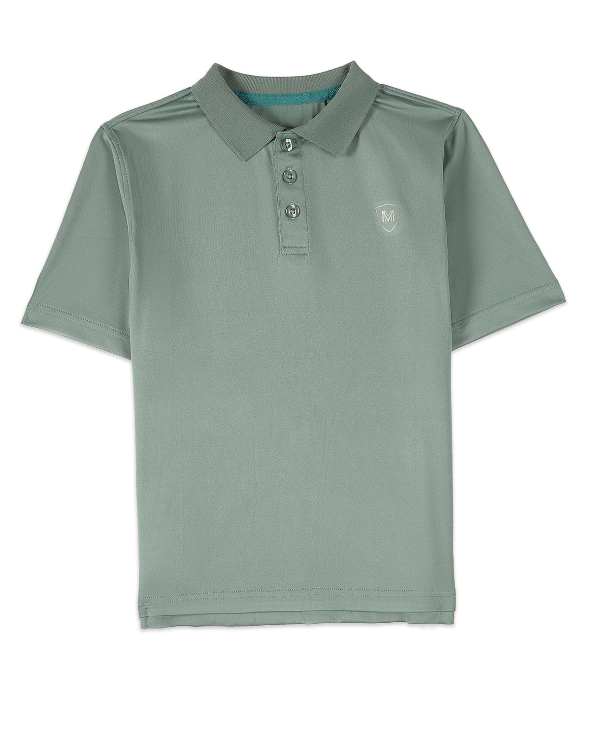 Boys Silky Soft Dri-Effect Moisture Wicking Short Sleeve Polo Shirt : Color: Silver Blue