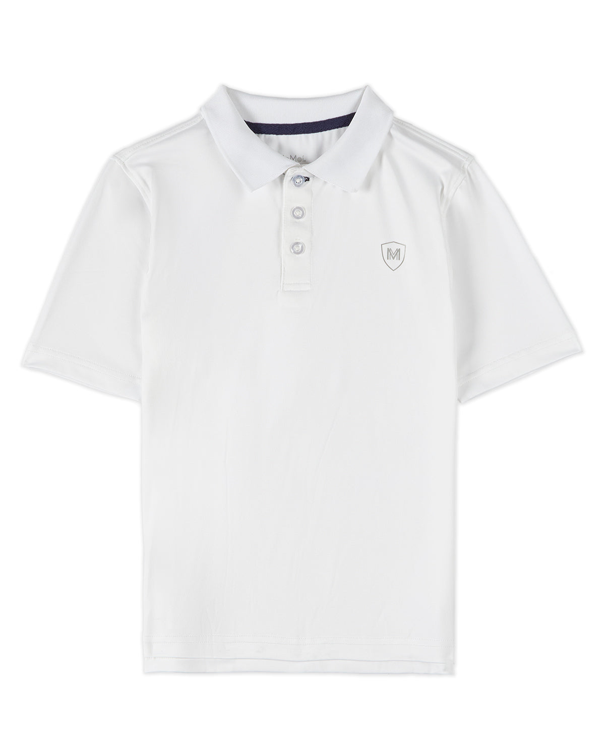 Boys Silky Soft Dri-Effect Moisture Wicking Short Sleeve Polo Shirt : Color: White