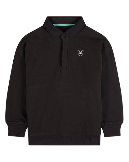 Boys Long-Sleeve Cotton-Rich Fleece Polo Sweatshirt