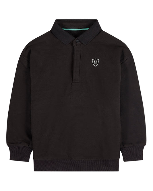 Boys Long-Sleeve Cotton-Rich Fleece Polo Sweatshirt