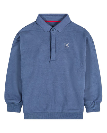 Boys Long-Sleeve Cotton-Rich Fleece Polo Sweatshirt