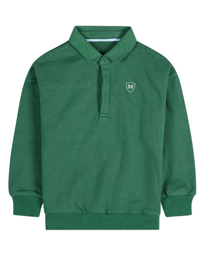 Boys Long-Sleeve Cotton-Rich Fleece Polo Sweatshirt