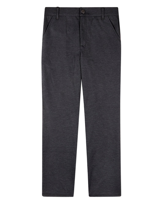 Boys Houndstooth-Print Rayon-Blend 2-Pocket Stretch Knit Dress Pants