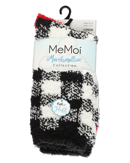 Women's Classic Buffalo Plaid Cozy Crew Socks : Color: Black