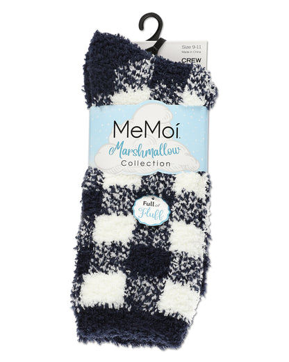 Women's Classic Buffalo Plaid Cozy Crew Socks : Color: Black