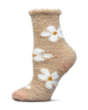 Women's Daisy Marshmallow Cozy Crew Socks : Color: Taupe