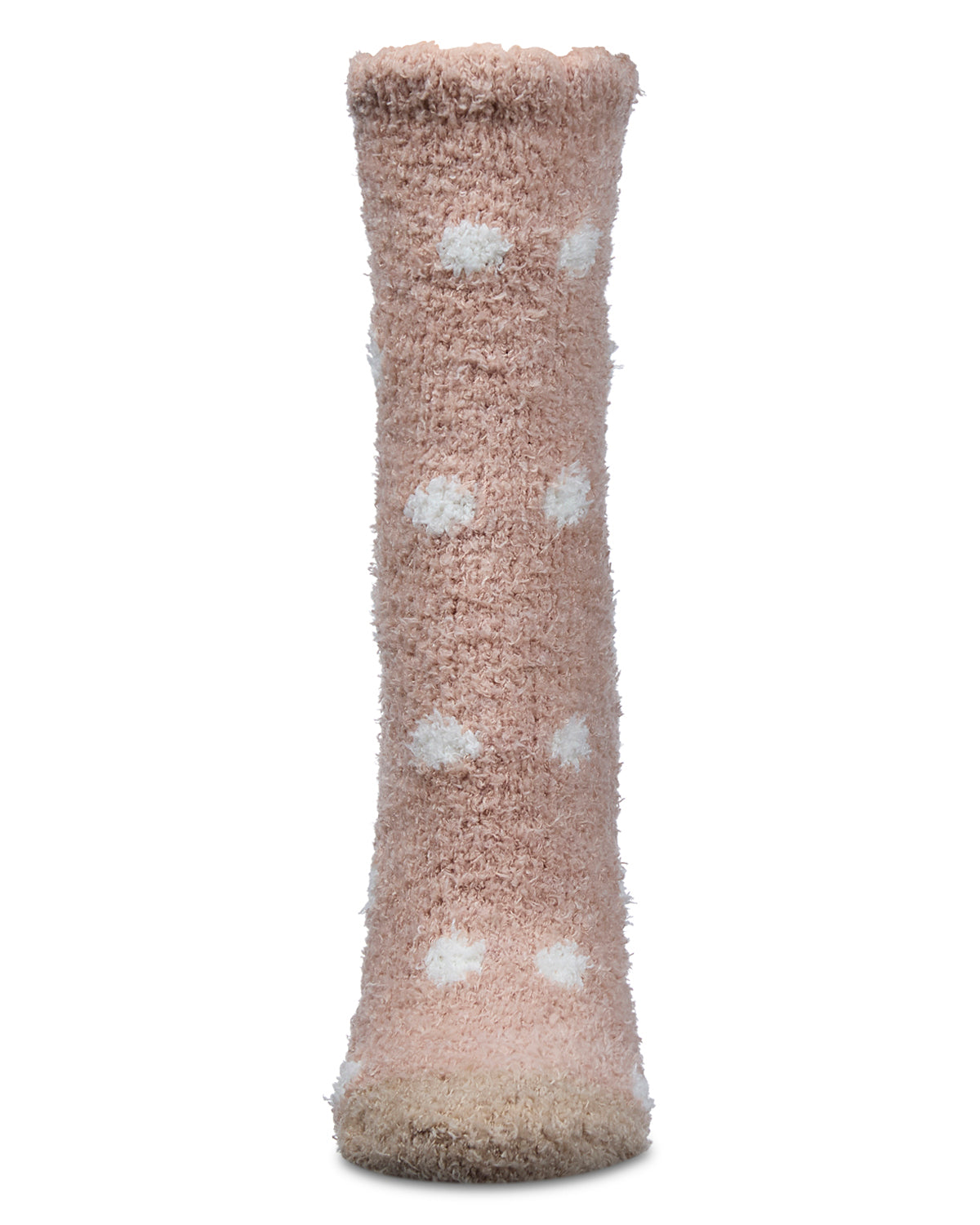 Women's Polka Dot Marshmallow Cozy Crew Socks : Color: Blush