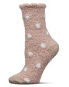 Women's Polka Dot Marshmallow Cozy Crew Socks : Color: Blush