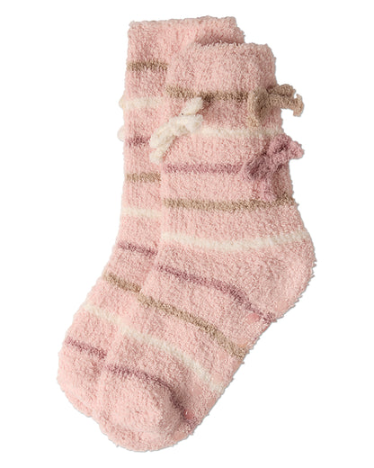 Women's Triple Bow Extra-Plush Non-Skid Cozy Crew Sock : Color: Ivory
