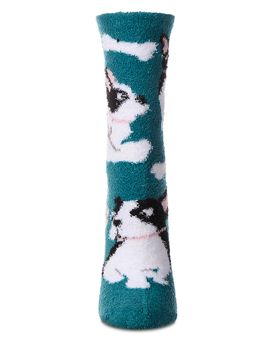 Women's Dog Themed SuperSoft Cozy Crew Sock : Color: Tan