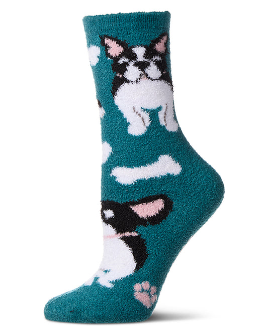 Women's Dog Themed SuperSoft Cozy Crew Sock : Color: Tan