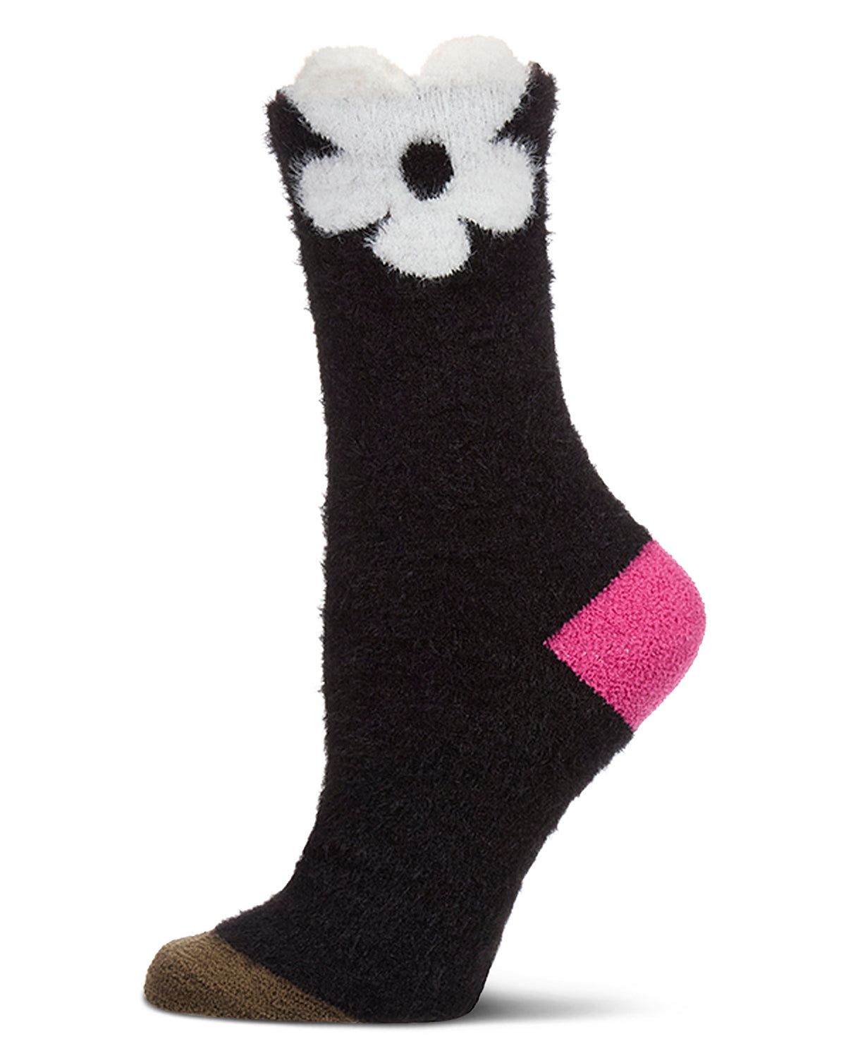 Women's "Floating Daisy" Plush Novelty Cozy Crew Sock