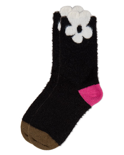 Women's "Floating Daisy" Plush Novelty Cozy Crew Sock