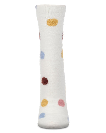 Women's Dotted Plush Cozy Novelty Crew Sock