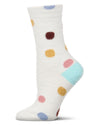 Women's Dotted Plush Cozy Novelty Crew Sock