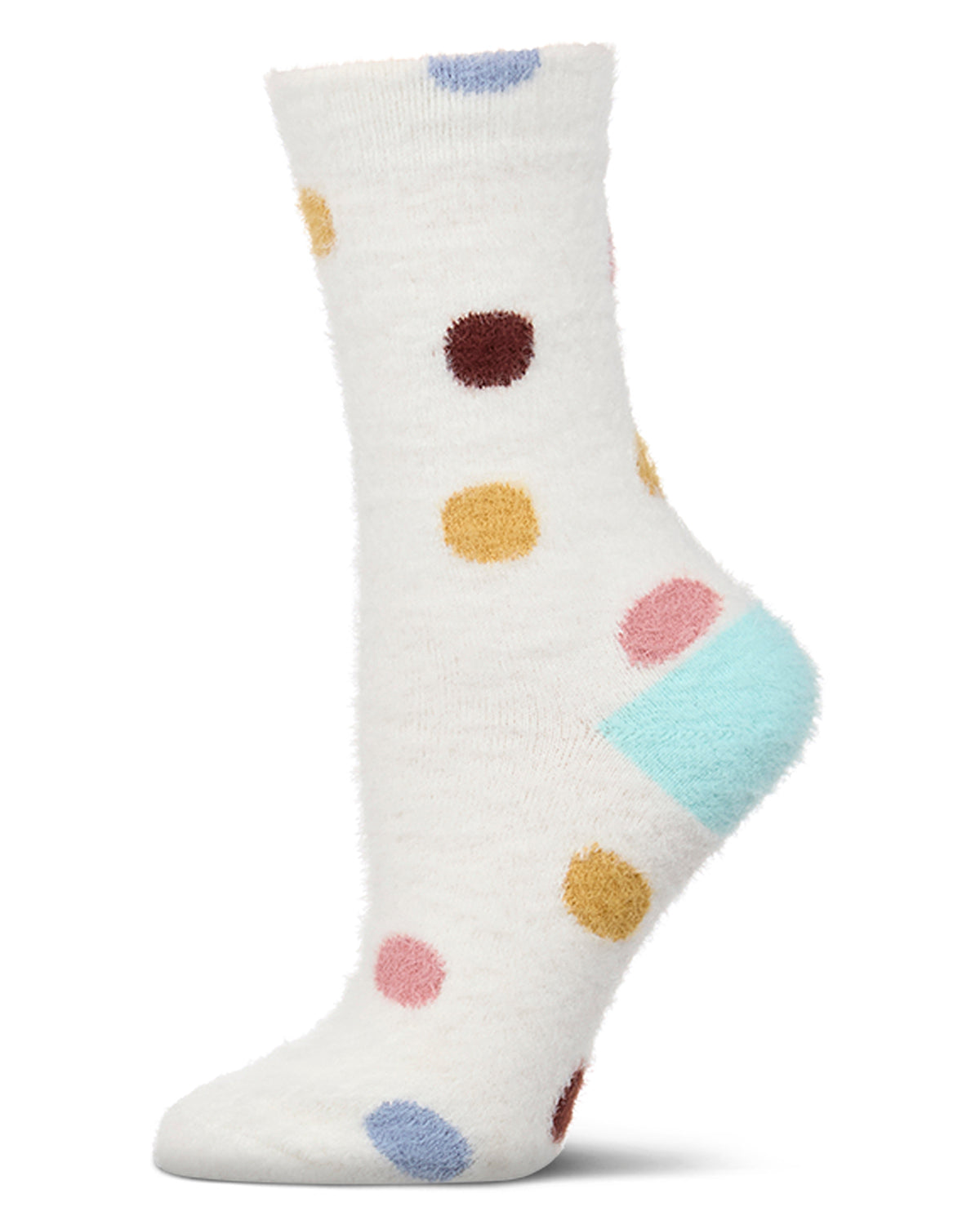 Women's Dotted Plush Cozy Novelty Crew Sock
