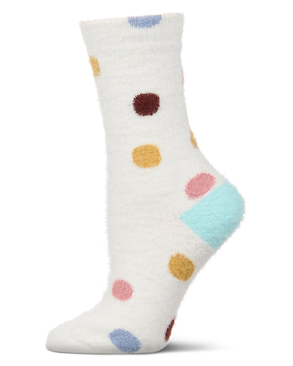 Women's Dotted Plush Cozy Novelty Crew Sock