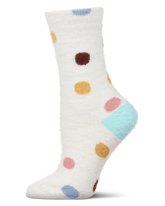 Women's Dotted Plush Cozy Novelty Crew Sock