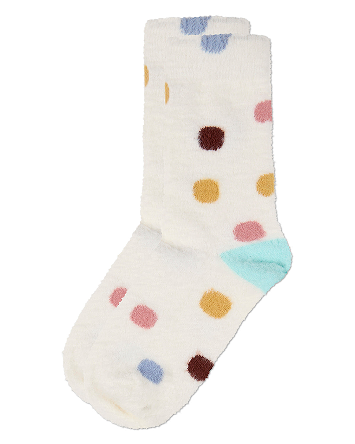 Women's Dotted Plush Cozy Novelty Crew Sock