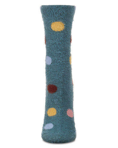 Women's Dotted Plush Cozy Novelty Crew Sock