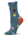 Women's Dotted Plush Cozy Novelty Crew Sock