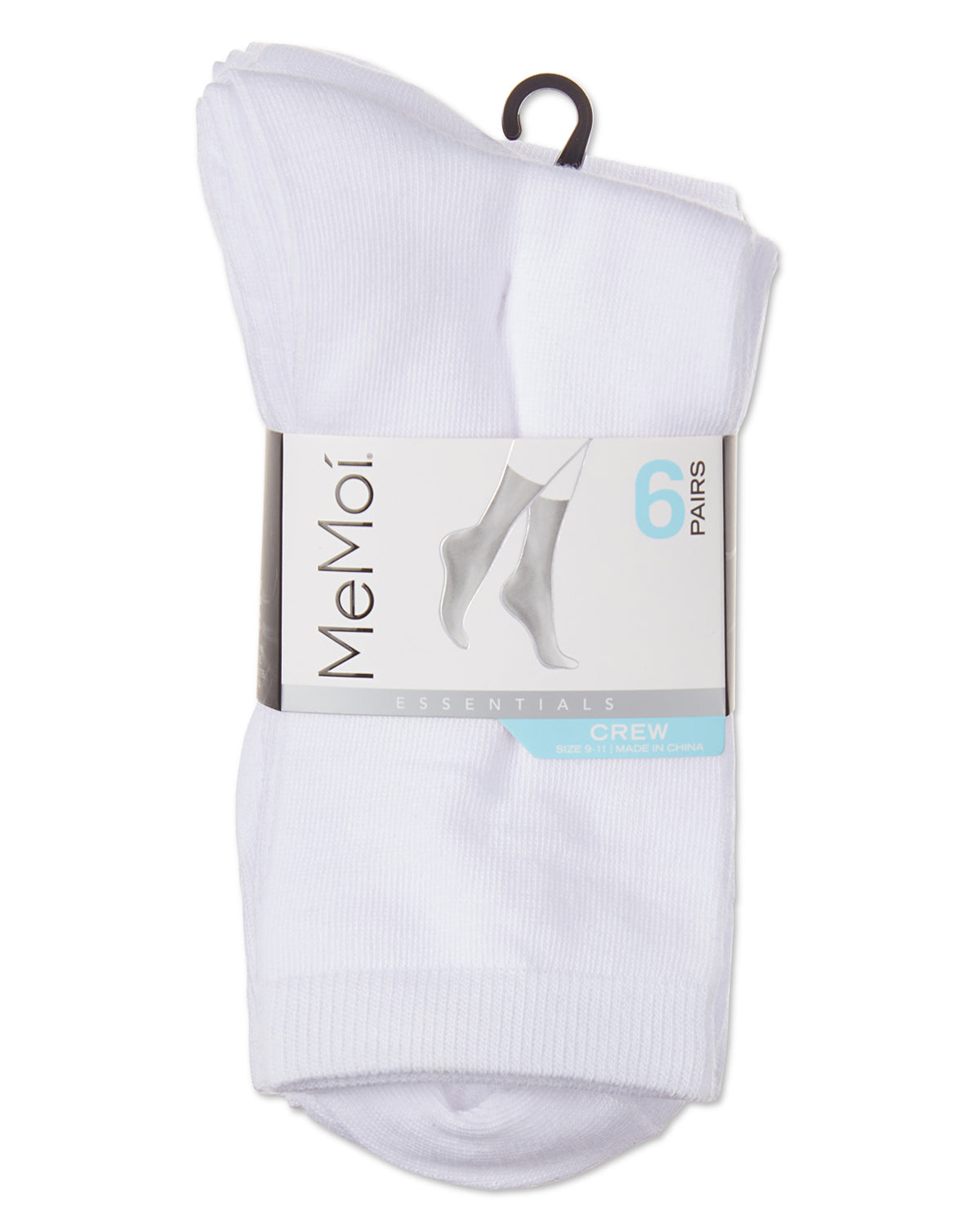 Women's 6 Pair Pack Basic Solid Soft Flat Knit Crew Socks : Color: Black