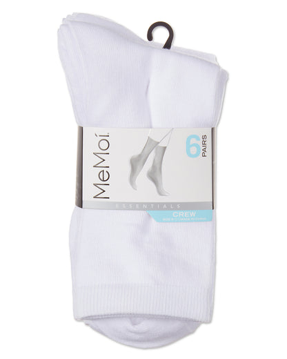 Women's 6 Pair Pack Basic Solid Soft Flat Knit Crew Socks : Color: Black