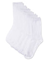 Women's 6 Pair Pack Basic Solid Soft Flat Knit Crew Socks : Color: White