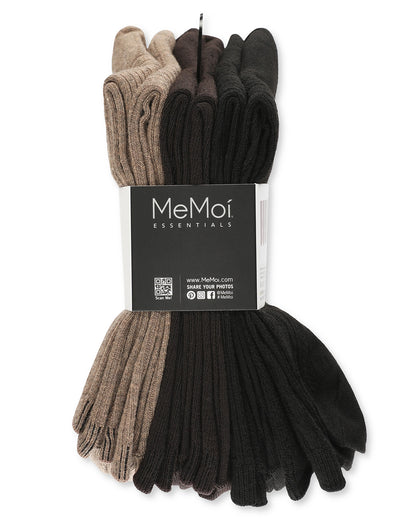 Women's 6 Pair Pack Basic Rib/Flat Knit/Cable Crew Socks : Color: Black