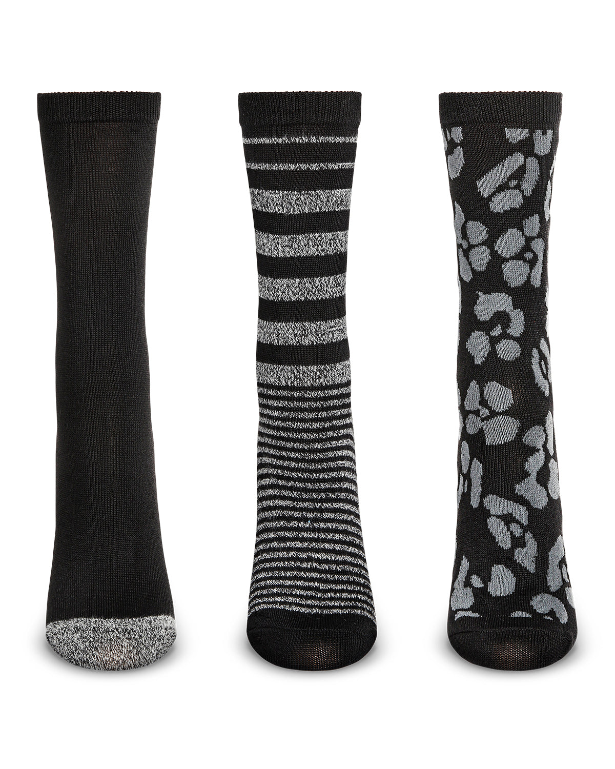 3 Pairs Women's Buttersoft Variety Novelty Crew Socks
