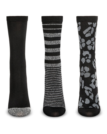 3 Pairs Women's Buttersoft Variety Novelty Crew Socks