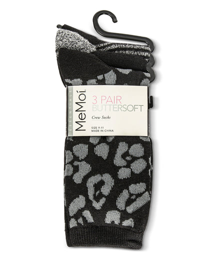 3 Pairs Women's Buttersoft Variety Novelty Crew Socks